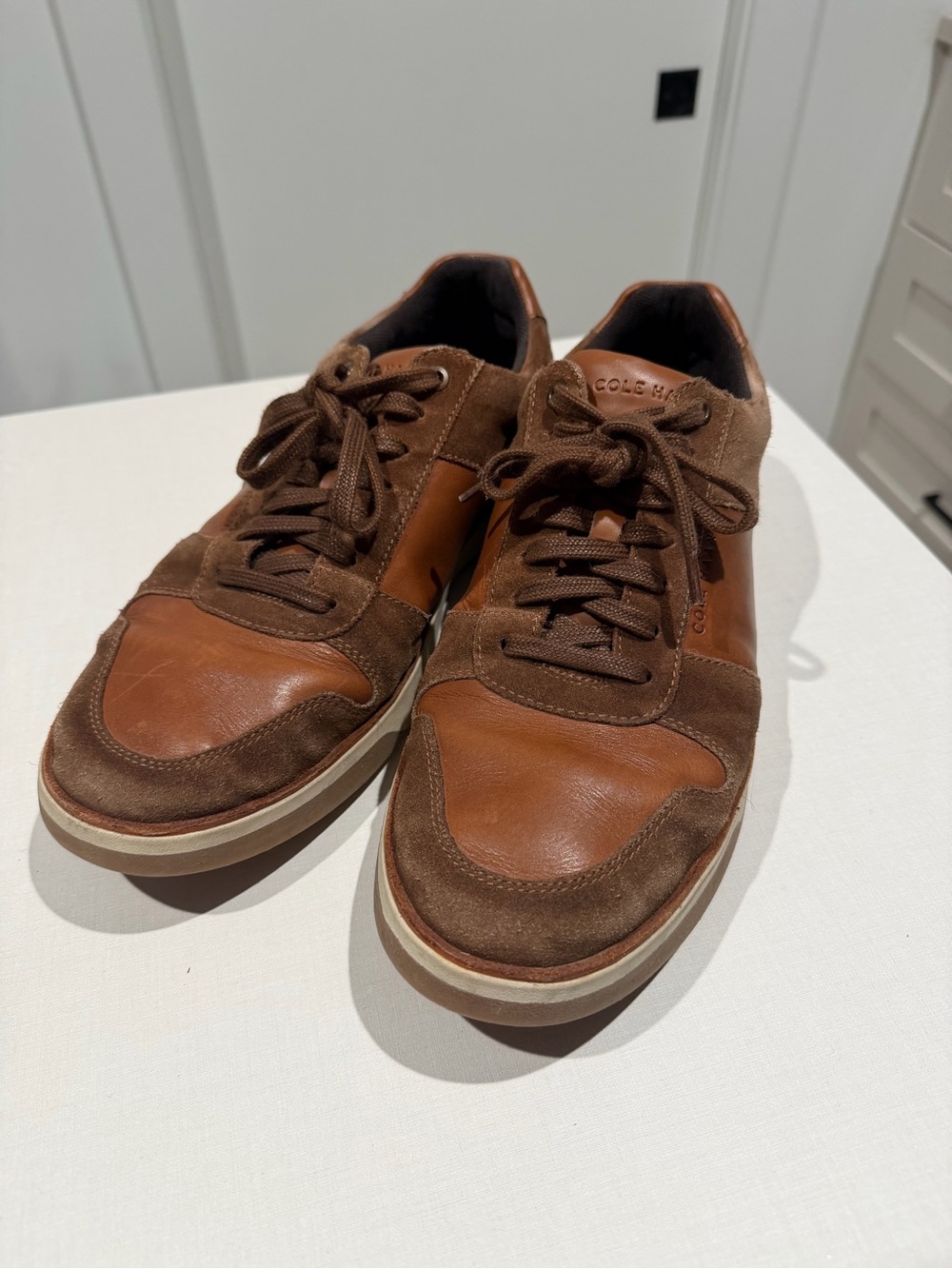 Cole Haan Men’s Brown Leather & Suede Casual Sneakers